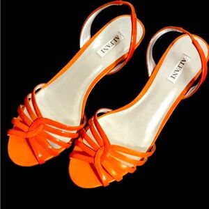 Alfani Orange Slingback Wedge Sandals